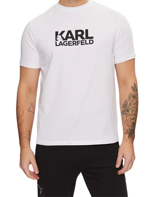T-shirt uomo bianca in cotone Karl Lagerfeld | 75508755123510